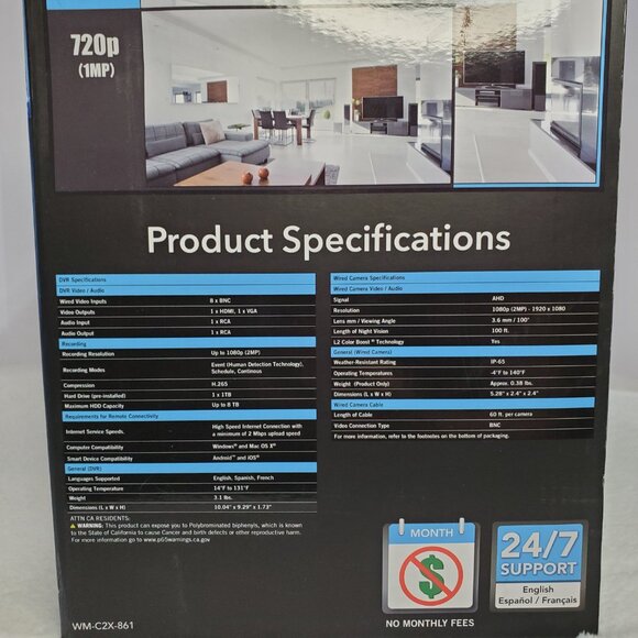 Home Security Camera System 6 Cameras Wired NEW NEVER USED IN BOX - Picture 12 of 13